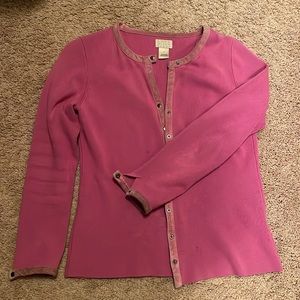 Sigurd Olsen Sport womens cardigan with leather trim